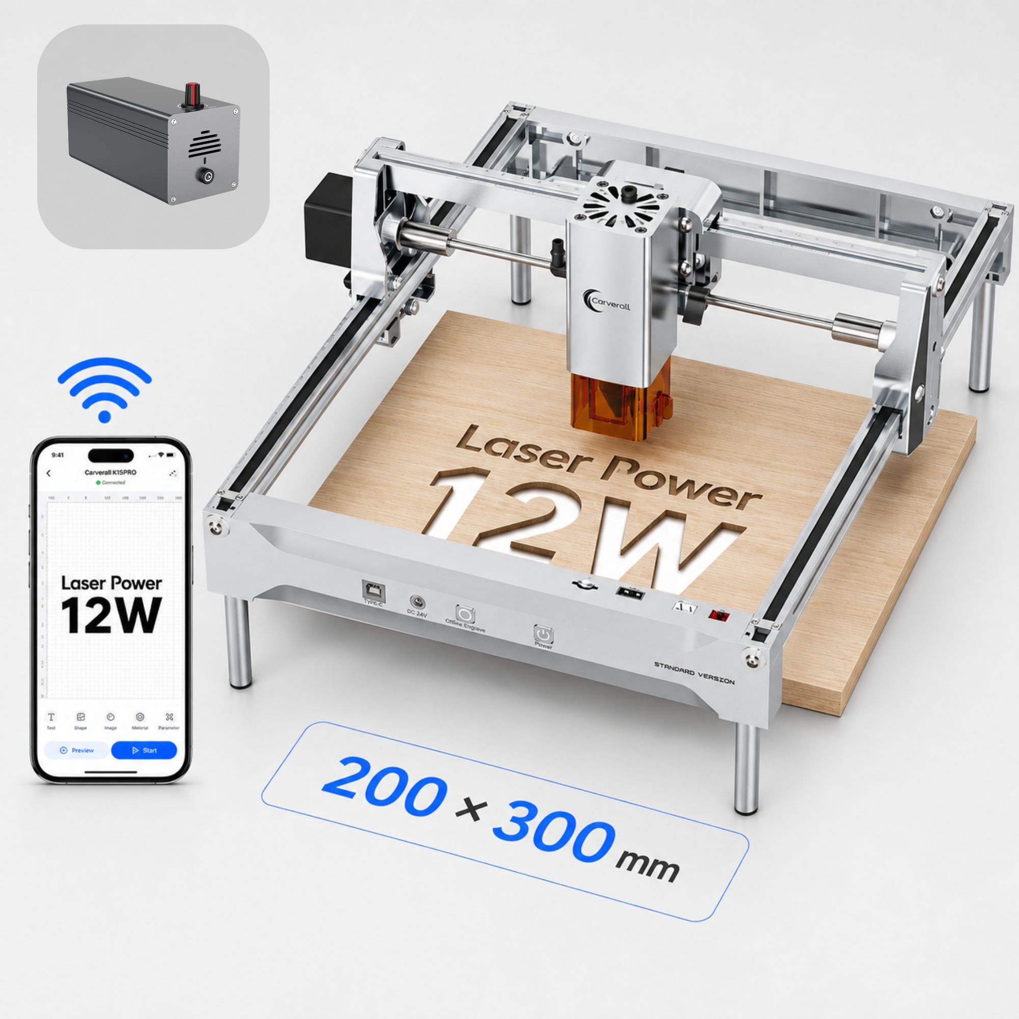 Industrial Laser Engraver - K15 PRO 12W Laser Engraver Cutter