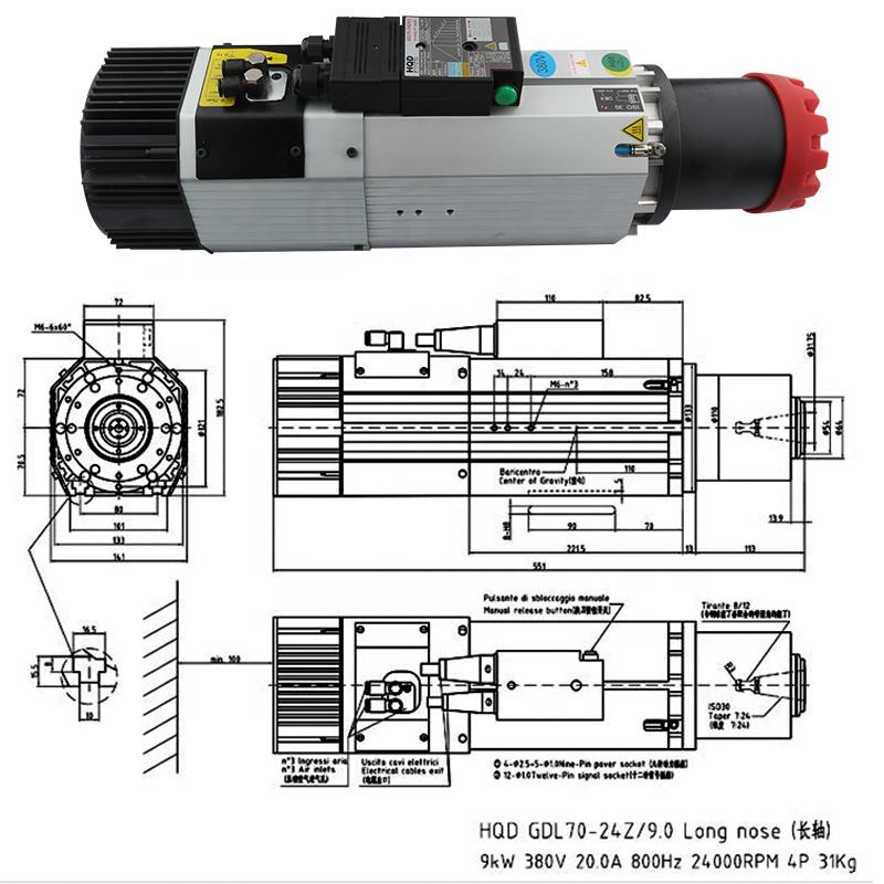 Suppliers HQD 9kw 220v 380v Lo - Cnc Spindle Motor ulasan dan harga